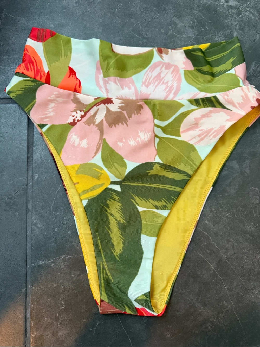 aerie Floral High-Cut Bikini Bottoms